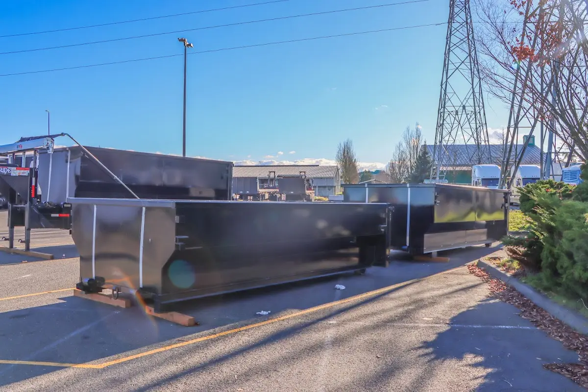 Roll-off dumpster ready for waste disposal at job site for Construction Dumpster Rental in Chantilly